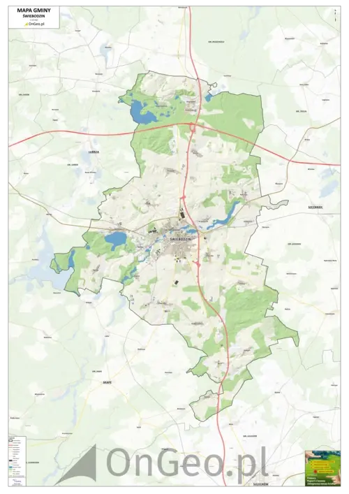 Mapa gminy Świebodzin